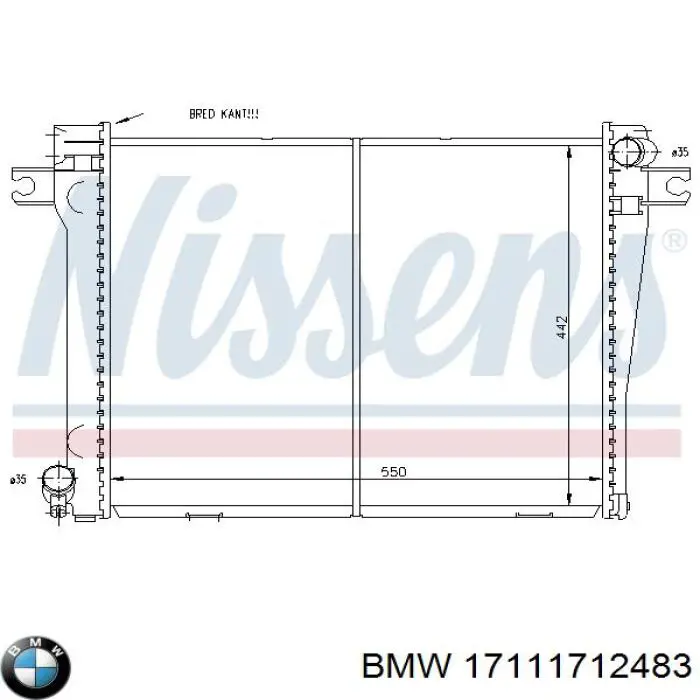 17111712483 BMW radiador refrigeración del motor