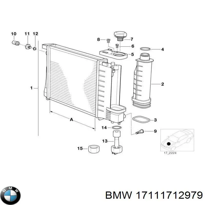 17111712979 BMW radiador refrigeración del motor