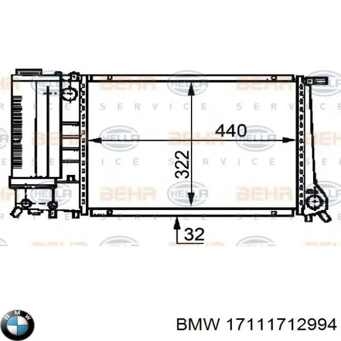 17111712994 BMW radiador refrigeración del motor