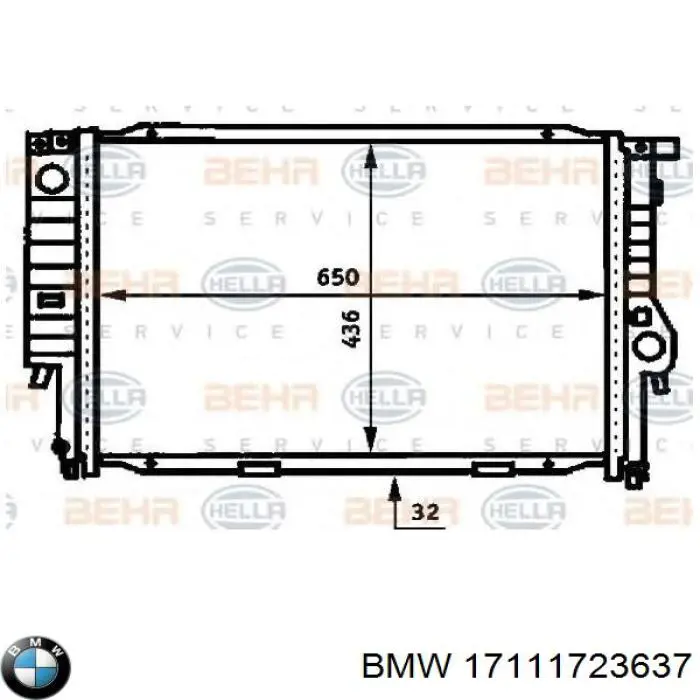 17111723637 BMW radiador refrigeración del motor