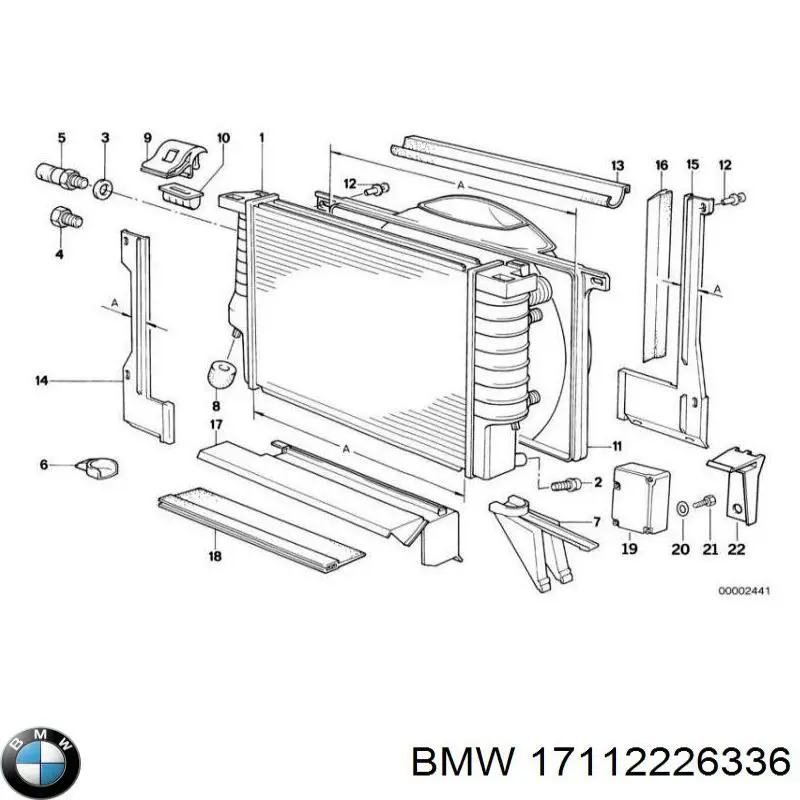 17112226336 BMW radiador refrigeración del motor