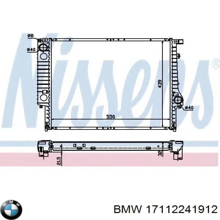 17112241912 BMW radiador refrigeración del motor