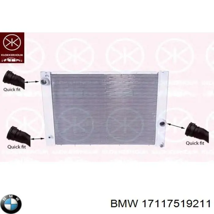 17117519211 BMW radiador refrigeración del motor