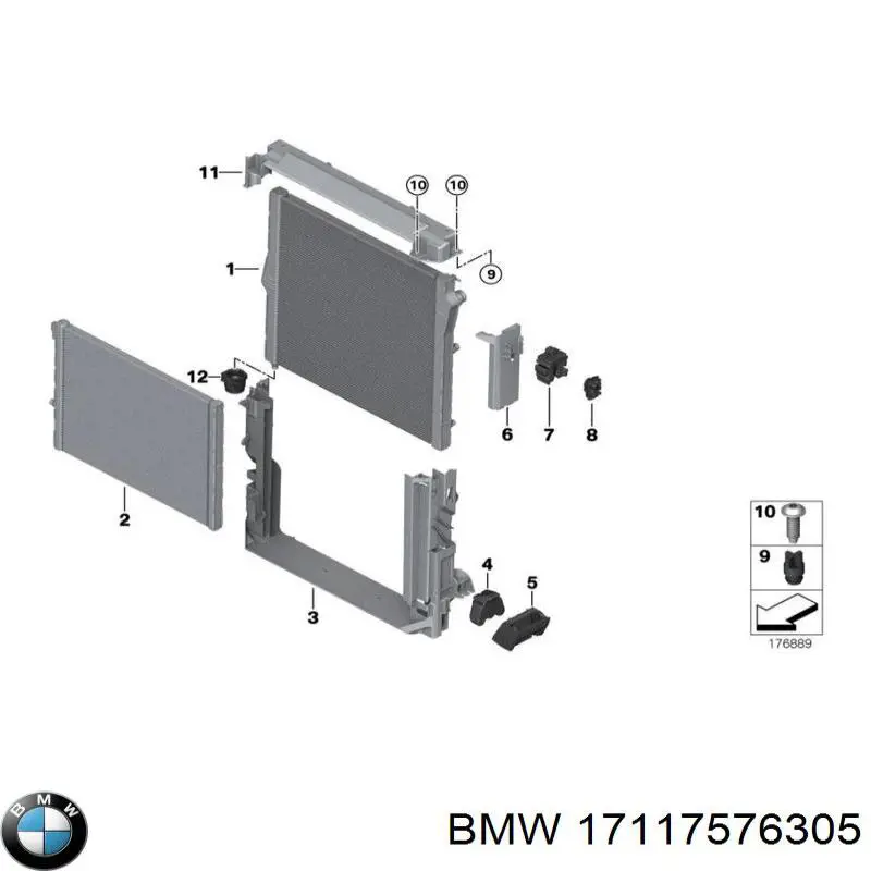 17117576305 BMW radiador refrigeración del motor