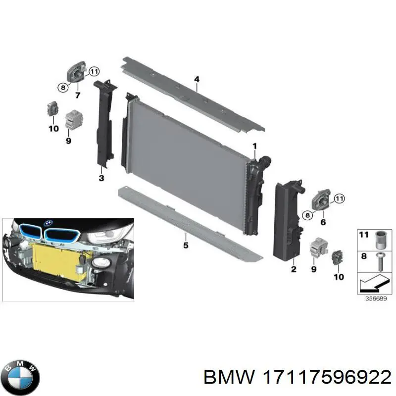  Soporte del radiador superior para BMW 2 F23