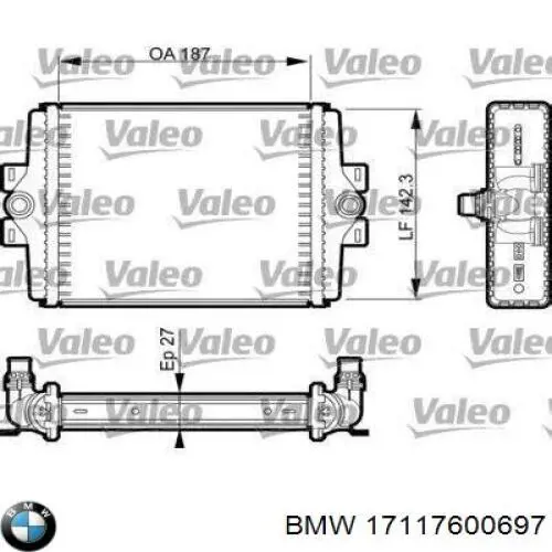 17117600697 BMW radiador, refrigeración del motor adicional