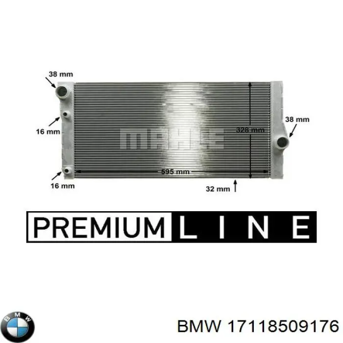 17118509176 BMW radiador refrigeración del motor