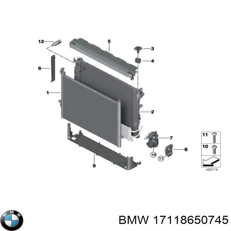 17118650745 BMW radiador refrigeración del motor