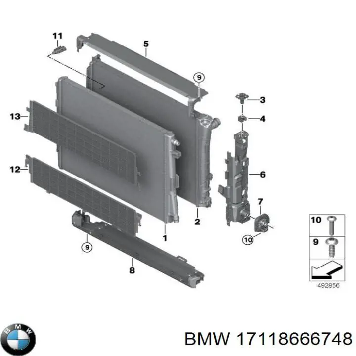  Radiador refrigeración del motor para BMW 3 G20