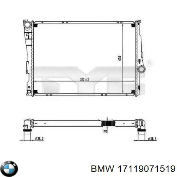 17119071519 BMW radiador refrigeración del motor