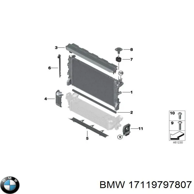  Radiador refrigeración del motor para BMW X4 G02, F98