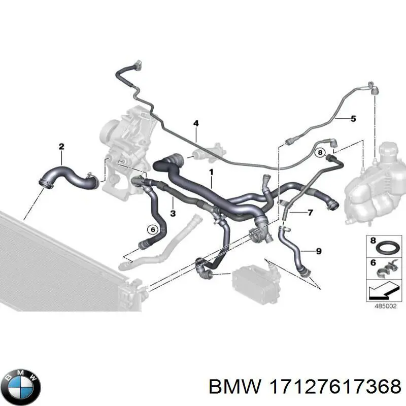  Manguera refrigerante para radiador inferiora para MINI COUNTRYMAN F60