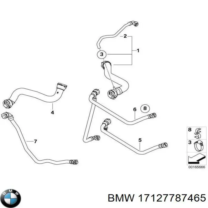 17127787465 BMW tubo de ventilacion del carter (separador de aceite)