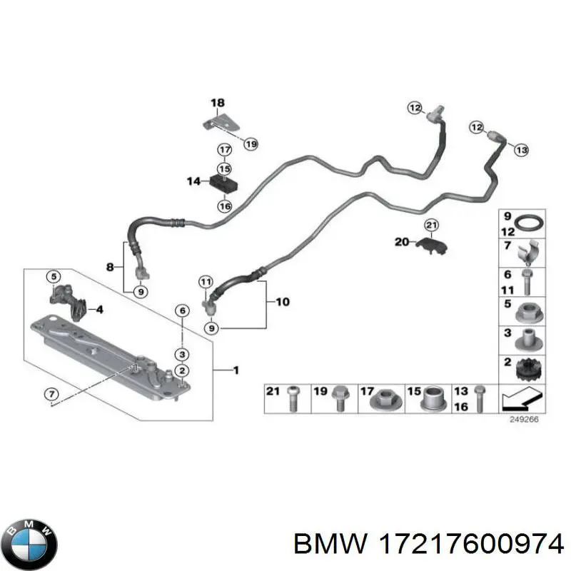  Tubo (manguera) de retorno del radiador de aceite (baja presión) para BMW X1 E84