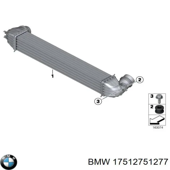 17512751277 BMW radiador de aire de admisión