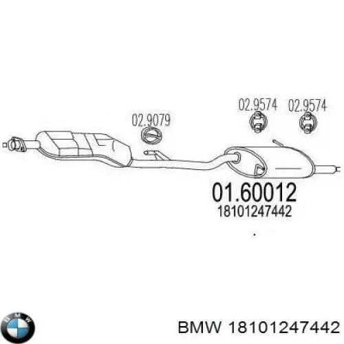  Silenciador central/posterior para BMW 3 E36