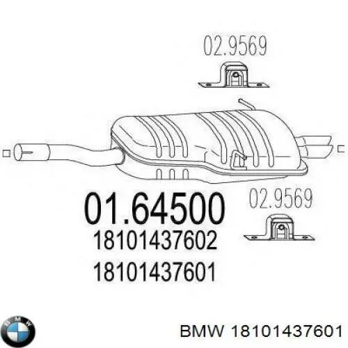 18101437601 BMW silenciador posterior