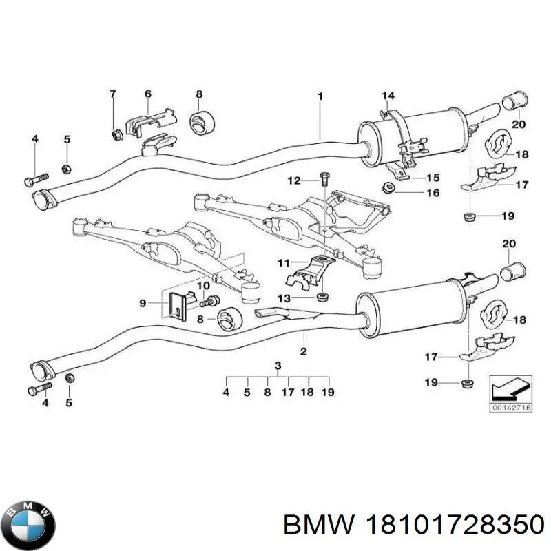  Silenciador posterior para BMW 5 E34