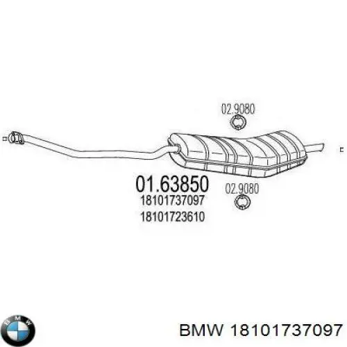 18101723610 BMW silenciador posterior