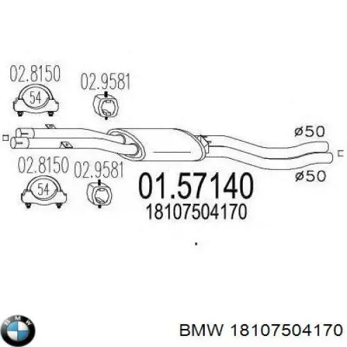  Silenciador del medio para BMW 3 E46