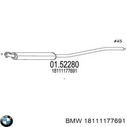 18111177691 BMW silenciador del medio