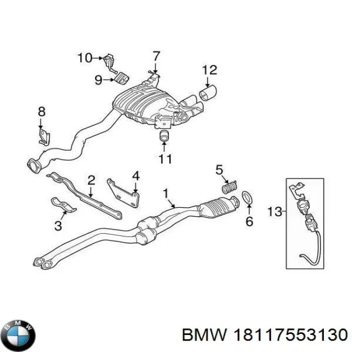 18117553130 BMW junta de tubo de escape silenciador