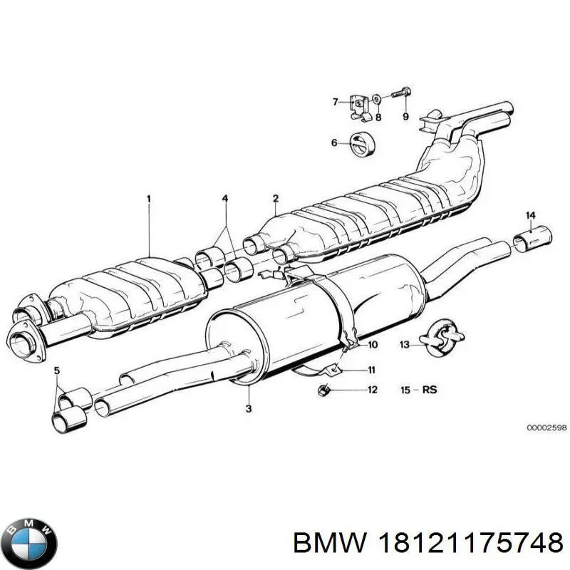  Silenciador delantero para BMW 5 E28