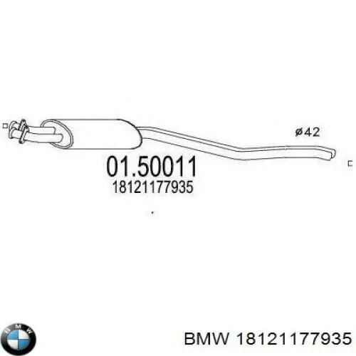 18121177935 BMW silenciador del medio