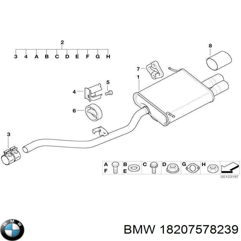 18207578239 BMW abrazadera de silenciador delantera