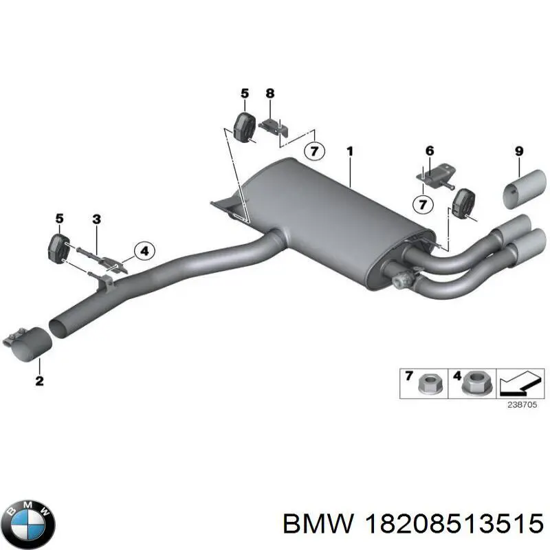 18208513515 BMW soporte, silenciador