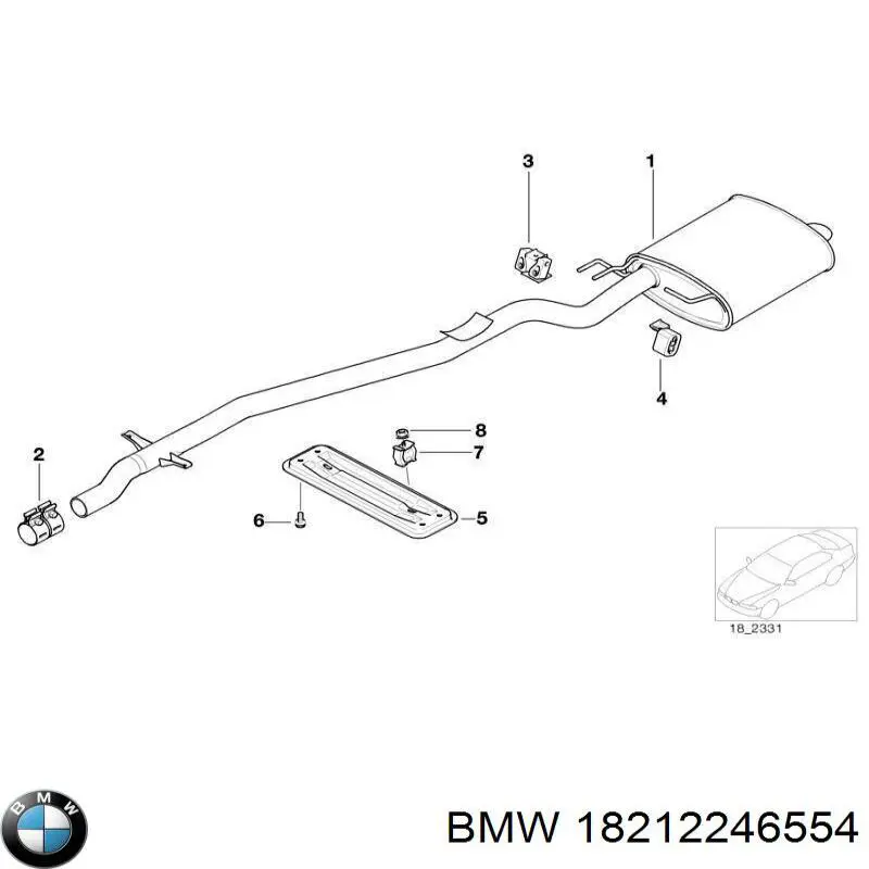 18212246554 BMW soporte, silenciador