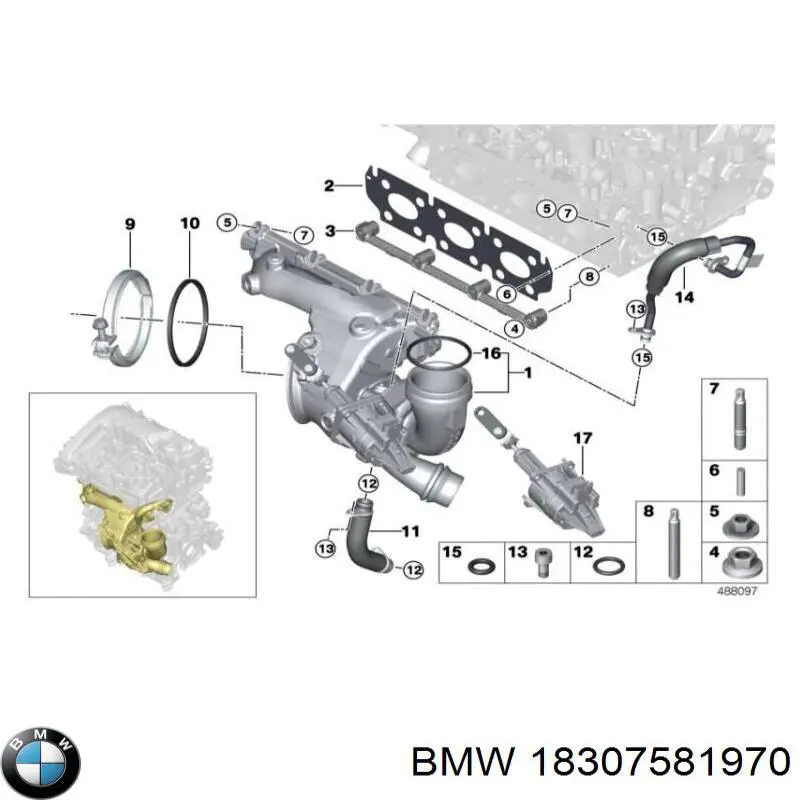  Junta, tubo de escape para BMW X2 F39