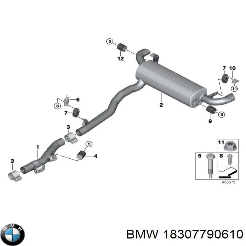 18307790610 BMW muelle, tubo de escape