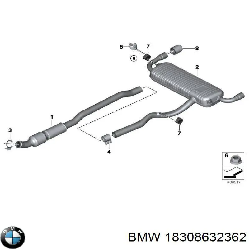  Abrazadera de silenciador trasera para BMW X3 F25