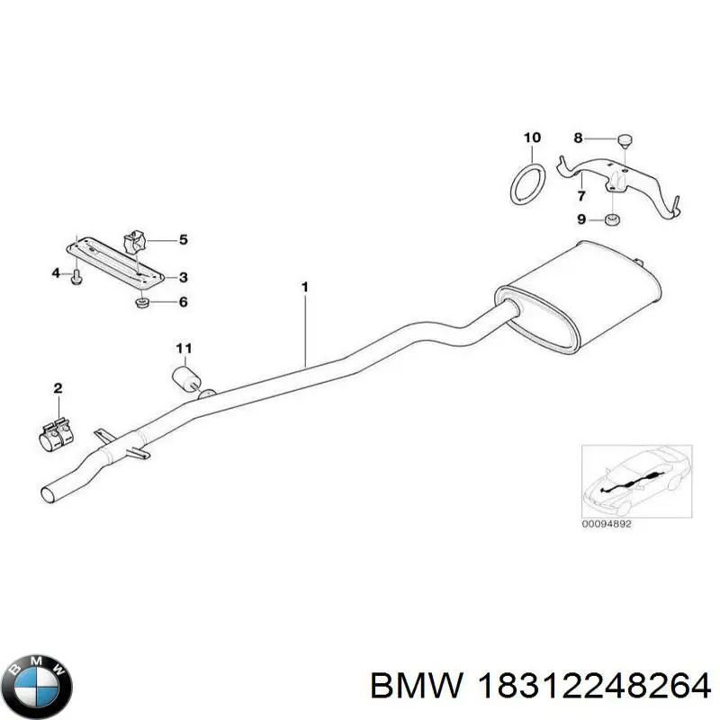 18312248264 BMW silenciador posterior