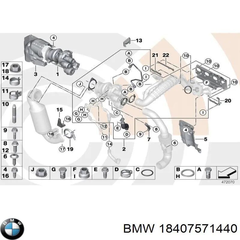 18407571440 BMW tuerca, colector de escape