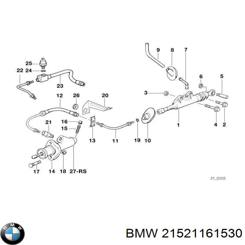 21521161530 BMW cilindro receptor, embrague