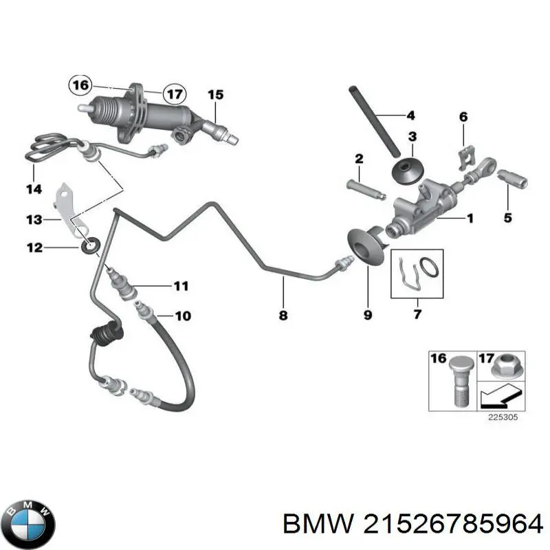 21526785964 BMW cilindro receptor, embrague