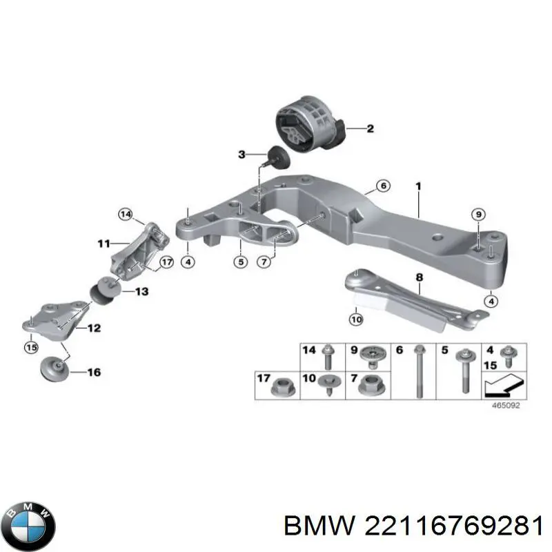  Porta-Motores/Soporte del Motor (caja de cambios) para BMW X1 E84