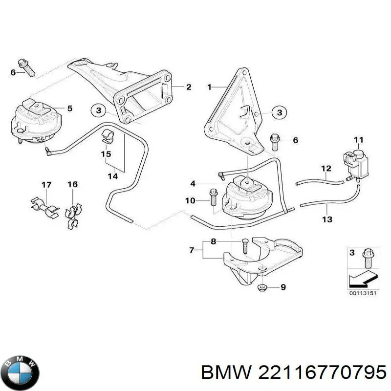 22116770795 BMW soporte motor izquierdo