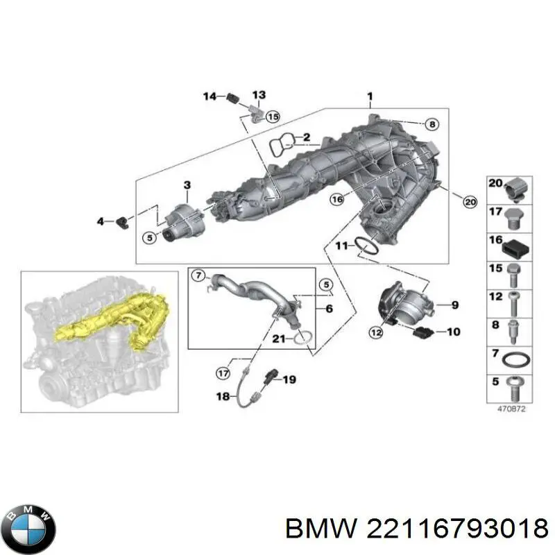 22116793018 BMW soporte de motor derecho