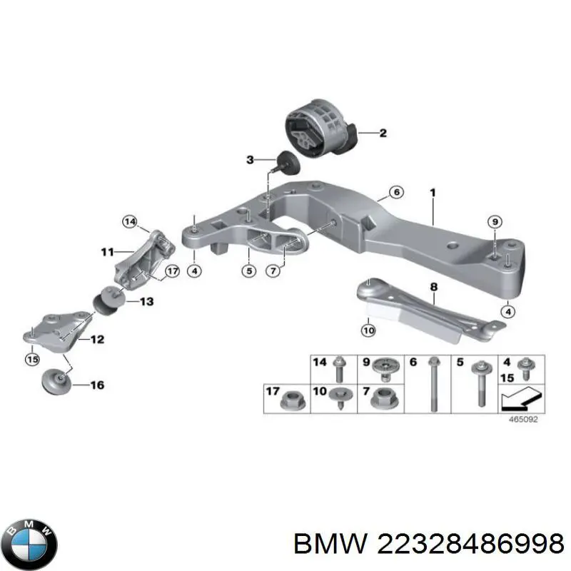 22328486998 BMW porta-motores/soporte del motor (caja de cambios)