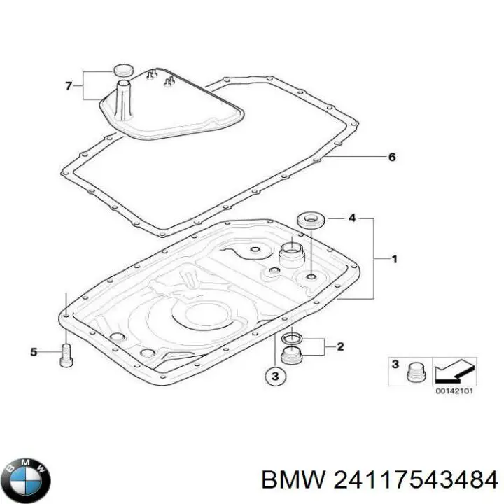 24117543484 BMW junta, cárter de aceite, caja de cambios