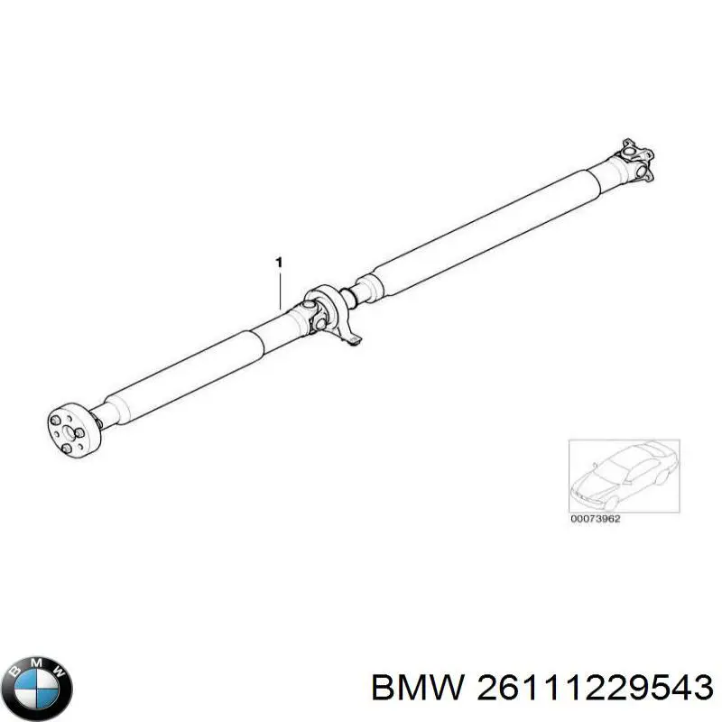 1229543 BMW árbol cardán trasero completo