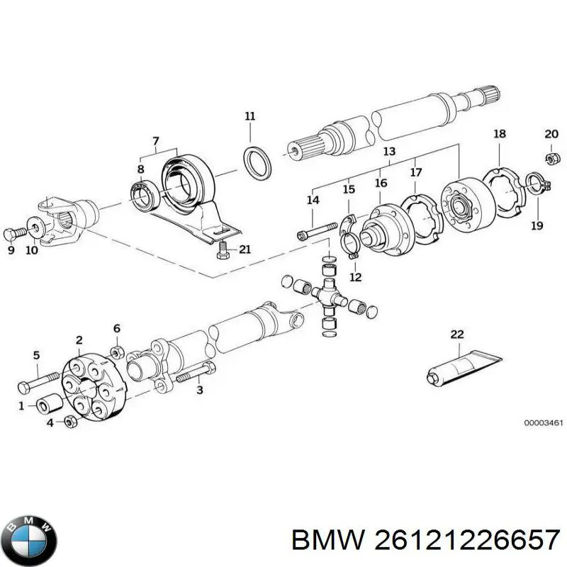 26121226657 BMW suspensión, árbol de transmisión