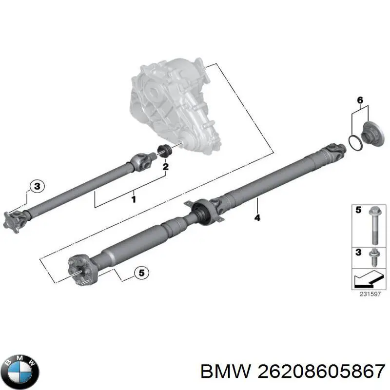 26208605867 BMW árbol cardán, eje delantero