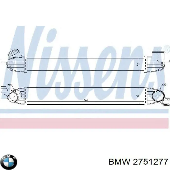 2751277 BMW radiador de aire de admisión