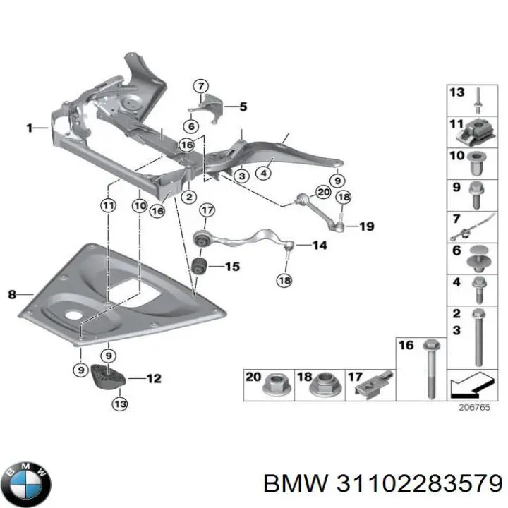 31102283579 BMW silentblock de suspensión delantero inferior