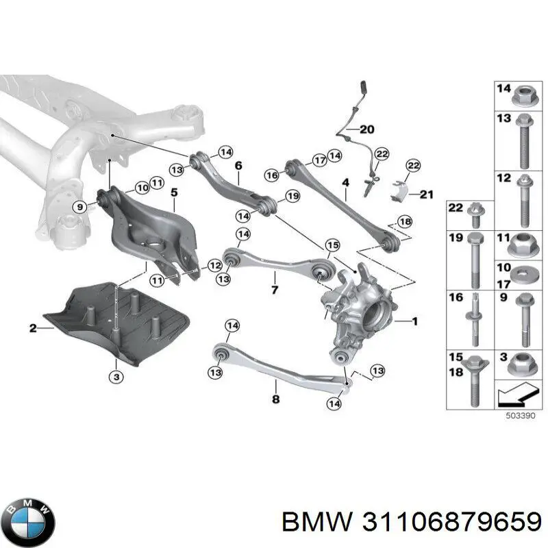 31106879659 BMW brazo de suspension trasera