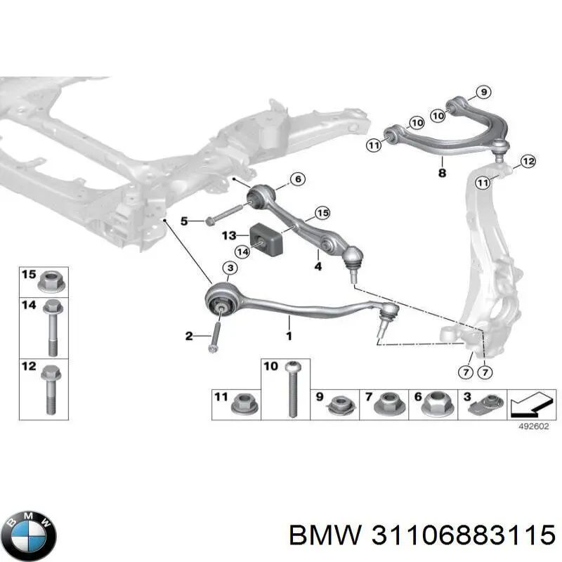  Barra oscilante, suspensión de ruedas delantera, superior izquierda para BMW X5 G05, F95